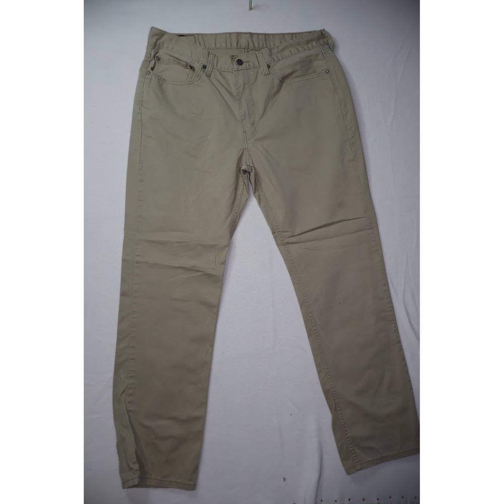 Levi's 514 Straight Fit Khaki Tan Pants Mens W36‎ L32 Cotton Twill Chinos